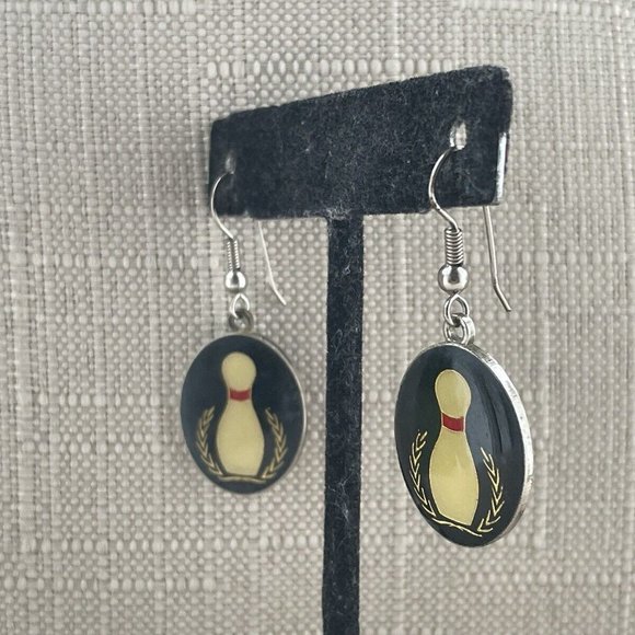 Keepsake Awards Bowling Earring Women Ear Fashion Sport Jewelry Earrings - Picture 2 of 10